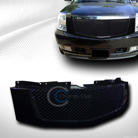 BLK SPORT MESH FRONT HOOD BUMPER GRILL GRILLE COVER ABS 07-14 CADILLAC ESCALADE