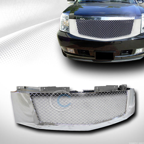 CHROME MESH FRONT HOOD BUMPER GRILL GRILLE COVER ABS 1PC 07-14 CADILLAC ESCALADE