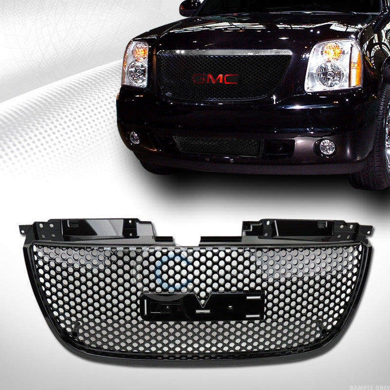 BLK ROUND HOLE MESH FRONT HOOD BUMPER GRILL GRILLE COVER 07-12 GMC YUKON DENALI