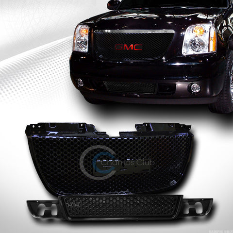 BLACK ROUND HOLE MESH UPPER W/LOW FRONT HOOD GRILL GRILLE 2007-2012 YUKON DENALI