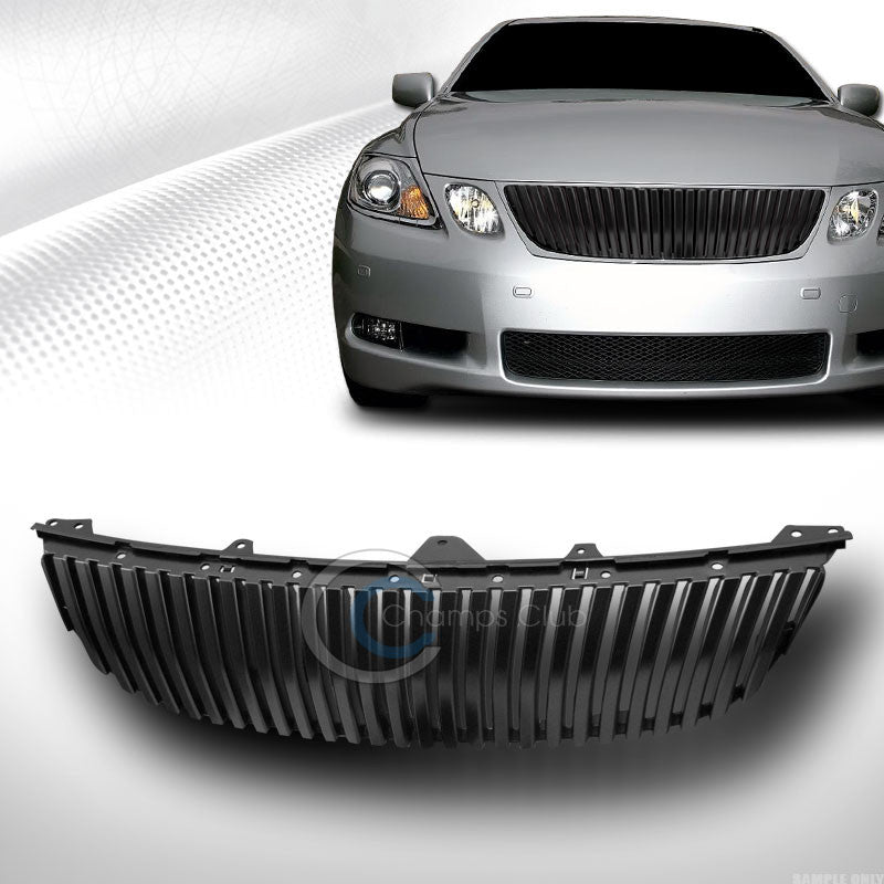 JDM BLACK VERTICAL VIP FRONT HOOD GRILL GRILLE KIT 06 07 LEXUS GS300 GS350 GS430