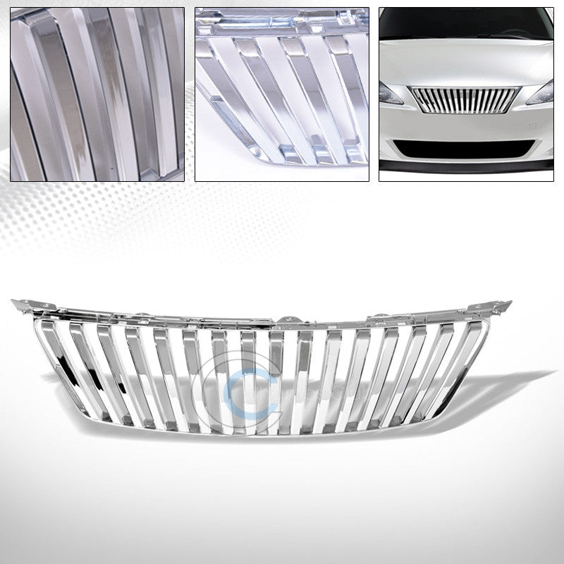 CHROME VERTICAL FRONT HOOD BUMPER GRILL GRILLE COVER ABS 06-08 LEXUS IS250/IS350