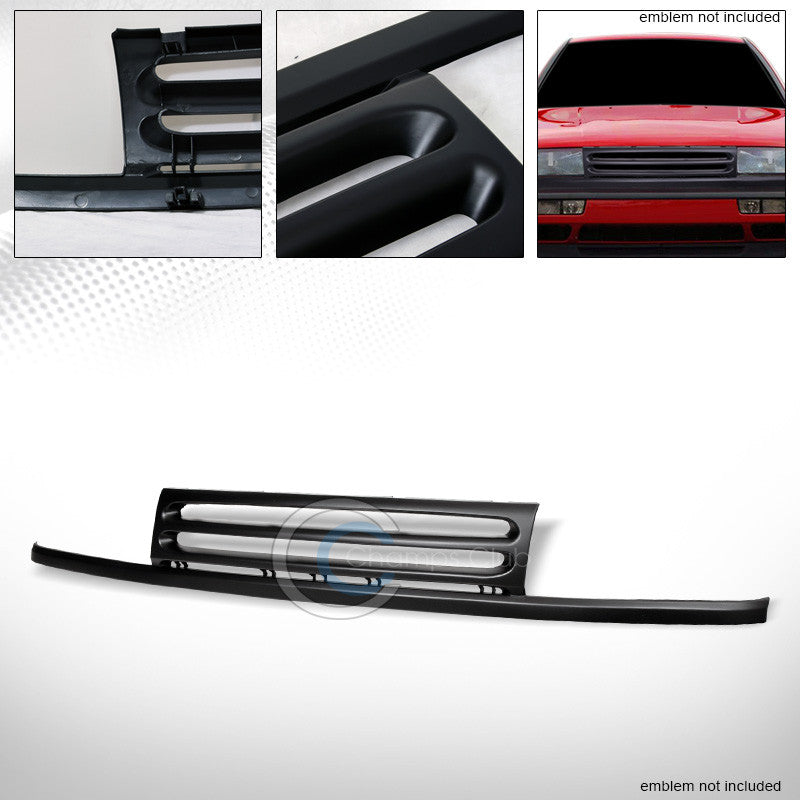 MATTE BLACK HORIZONTAL FRONT HOOD BUMPER GRILL GRILLE COVER 93-95 VW JETTA 3 MK3