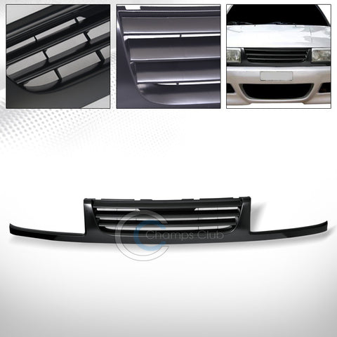 BLACK HORIZONTAL FRONT HOOD BUMPER GRILL GRILLE GUARD COVER 96-98 VW JETTA 3 MK3