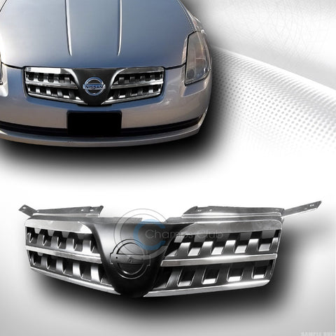 CHROME BLACK FRONT HOOD BUMPER GRILL GRILLE GUARD ABS 1PC FOR 2004-2006 MAXIMA