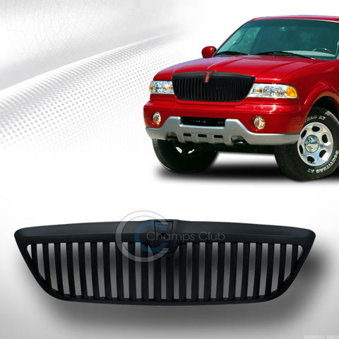 BLACK VERTICAL FRONT HOOD BUMPER GRILL GRILLE COVER ABS 98-02 LINCOLN NAVIGATOR