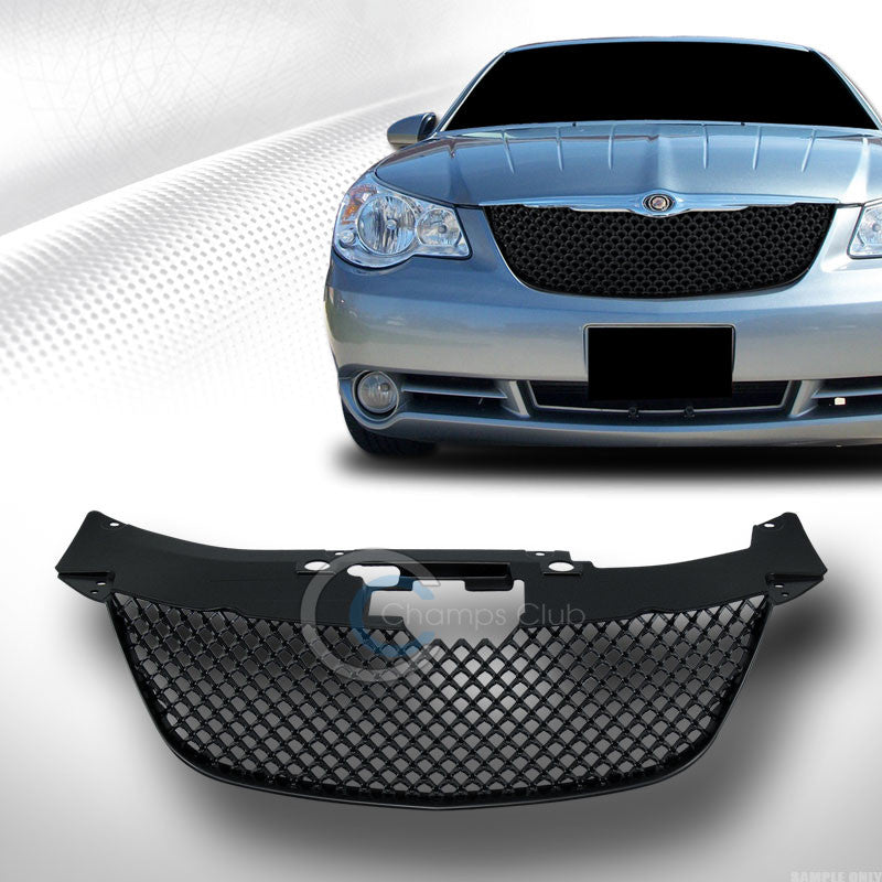 BLK LUXURY MESH FRONT HOOD BUMPER GRILL GRILLE GUARD 2007-2010 CHRYSLER SEBRING