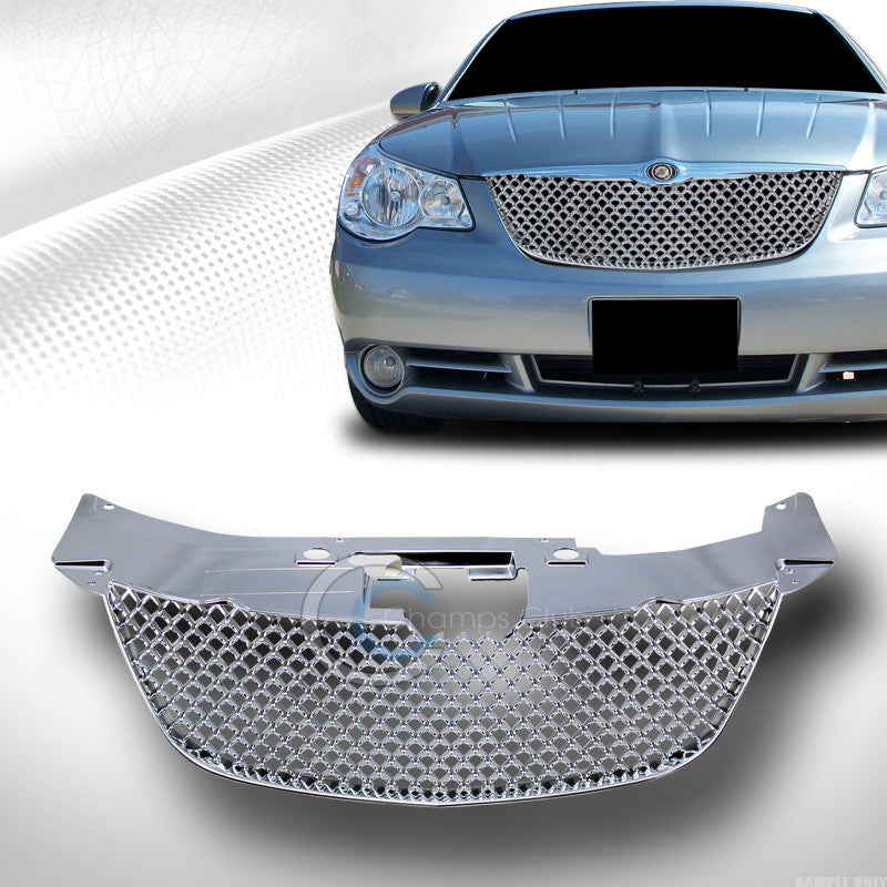 CHROME LUXURY MESH FRONT HOOD BUMPER GRILL GRILLE FRAME GUARD 2007-2010 SEBRING