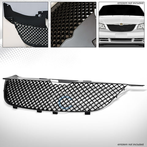 MATTE BLACK MESH FRONT HOOD BUMPER GRILL GRILLE COVER ABS 07-10 CHRYSLER SEBRING