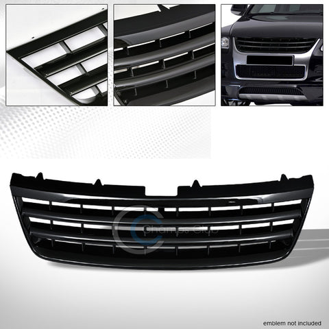 BLACK HORIZONTAL FRONT HOOD BUMPER GRILL GRILLE GUARD COVER ABS 03-07 VW TOUAREG