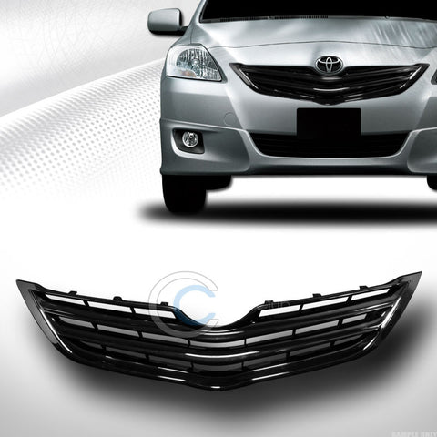 JDM BLACK HOOD BUMPER GRILL GRILLE COVER ABS 2007-2009 YARIS XP90 4D 4DR SEDAN