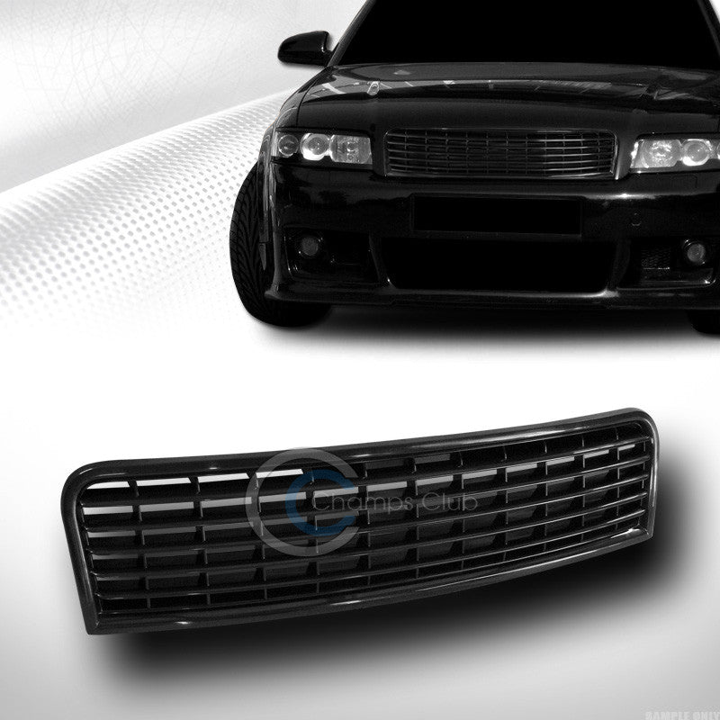 EURO BLACK HORIZONTAL FRONT HOOD BUMPER GRILL GRILLE ABS 2002-2005 AUDI A4 S4 B6