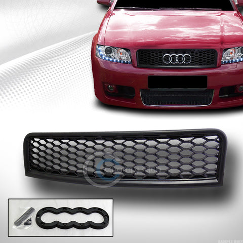 BLACK R STYLE HONEYCOMB MESH FRONT HOOD BUMPER GRILL GRILLE ABS 02-05 AUDI A4 B6