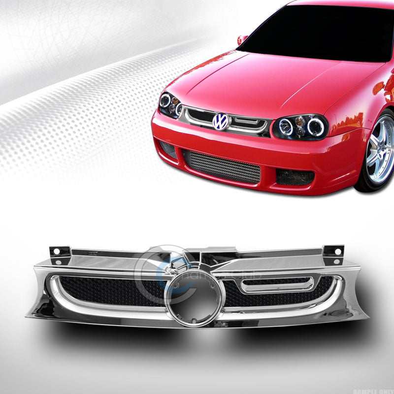 CHROME AB ALUMINUM MESH INTAKE FRONT BUMPER GRILL GRILLE 1999-2006 MK4 GOLF GTI