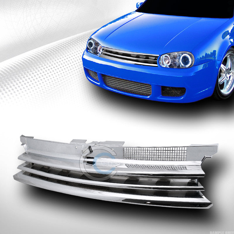 CHROME HORIZONTAL SPORT FRONT HOOD BUMPER GRILL GRILLE 1999-2006 VW MK4 GOLF GTI