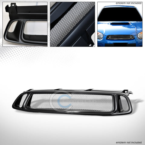 BLACK ALUMINUM MESH FRONT HOOD BUMPER GRILL GRILLE ABS FOR 04-05 SUBARU IMPREZA