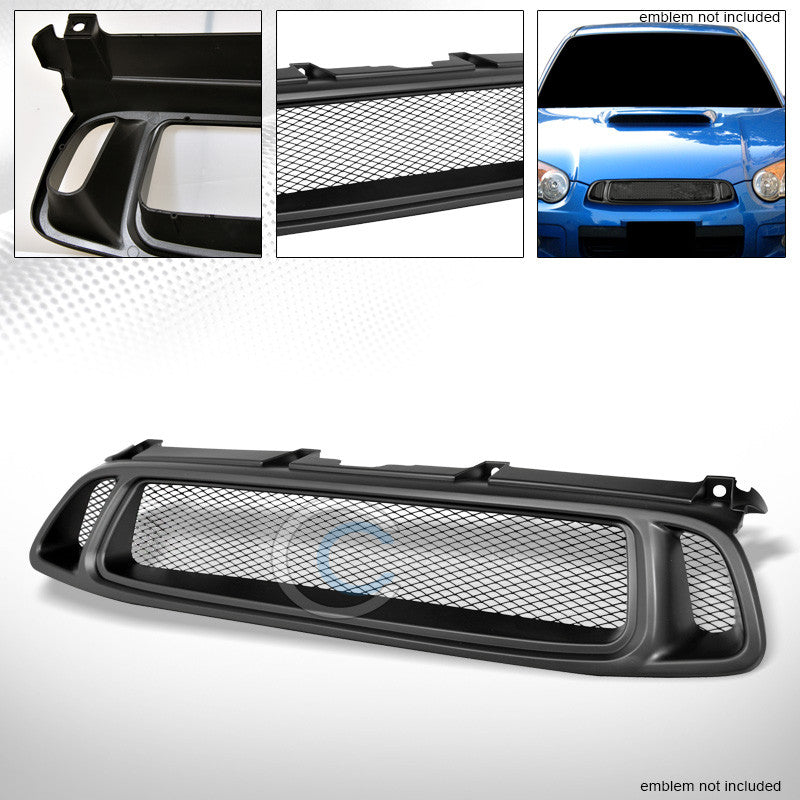 MATTE BLK ALUMINUM MESH FRONT HOOD BUMPER GRILL GRILLE FOR 04-05 SUBARU IMPREZA