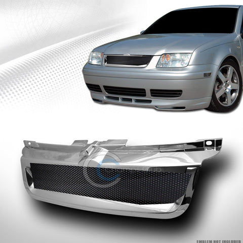 CHROME SPORT ALUMINUM MESH FRONT HOOD BUMPER GRILL GRILLE 99-05 VW JETTA 4 MK4