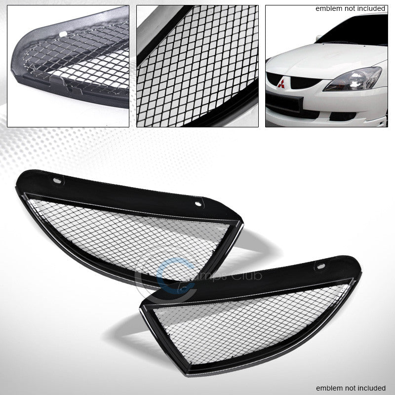 BLACK ALUMINUM MESH FRONT HOOD BUMPER GRILL GRILLE ABS 2004-2005 MITS LANCER OZ