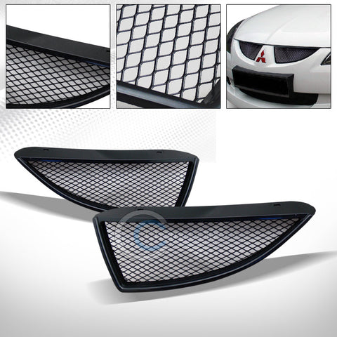 MATTE BLACK ALUMINUM MESH FRONT HOOD BUMPER GRILL GRILLE 04-05 MITSUBISHI LANCER