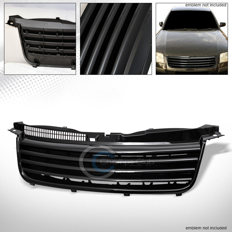 BLACK HORIZONTAL FRONT HOOD BUMPER GRILL GRILLE COVER ABS 01-05 VW PASSAT B5.5