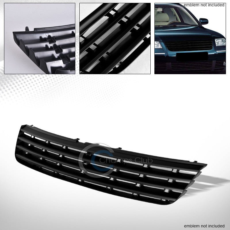 MATTE BLK HORIZONTAL UPPER FRONT HOOD BUMPER GRILL GRILLE ABS 98-01 VW PASSAT B5