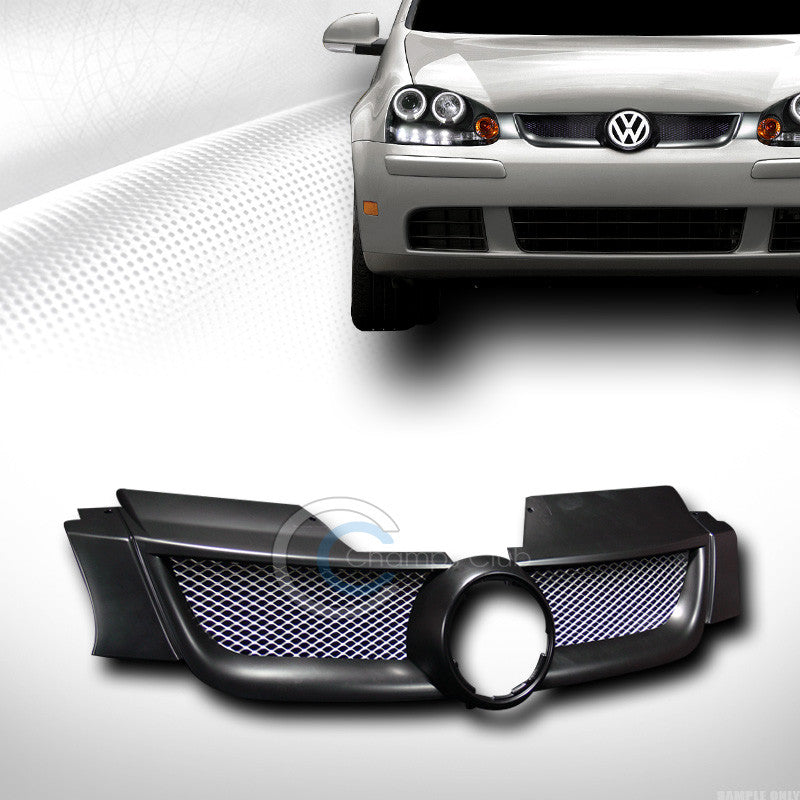 BLK ALUMINUM MESH FRONT HOOD BUMPER GRILL GRILLE COVER ABS 06-09 GOLF RABBIT MK5