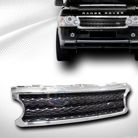 CHROME/BLK MESH STYLE FRONT HOOD BUMPER GRILL GRILLE 2006-2009 LAND RANGE ROVER