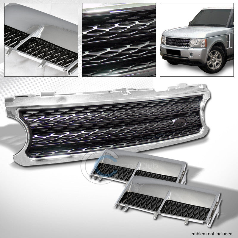 CHROME/BLACK MESH GRILLE+HONEYCOMB FENDER VENT GRILL 2006-2009 RANGE ROVER L322
