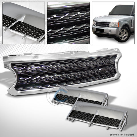 CHROME/BLACK MESH GRILLE+HONEYCOMB FENDER VENT GRILL 2006-2009 RANGE ROVER L322