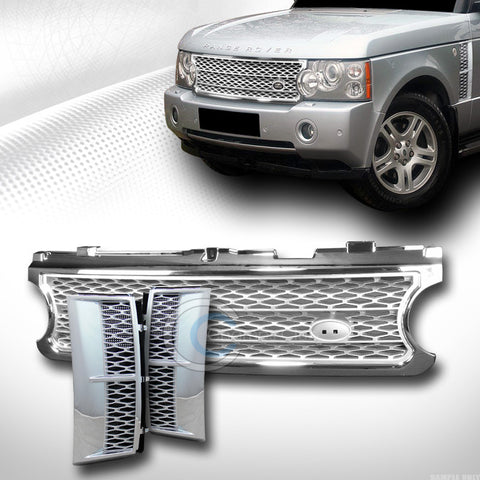 CHROME/SILVER MESH FRONT GRILL GRILLE+FENDER VENT ABS 2006-2009 LAND RANGE ROVER