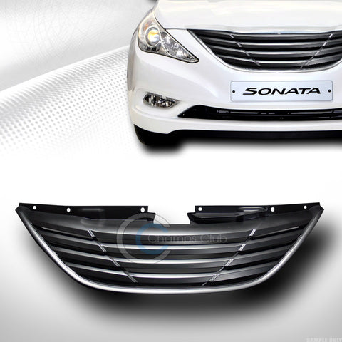 BLK HORIZONTAL FRONT HOOD BUMPER GRILL GRILLE GUARD FOR 2010-2013 HYUNDAI SONATA