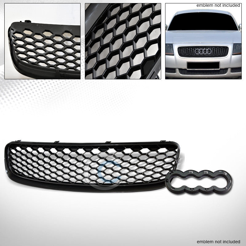 BLK RS-HONEYCOMB MESH FRONT HOOD BUMPER GRILL GRILLE COVER ABS 00-06 AUDI TT 8N