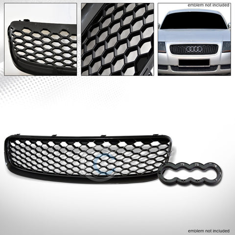 BLK RS-HONEYCOMB MESH FRONT HOOD BUMPER GRILL GRILLE COVER ABS 00-06 AUDI TT 8N