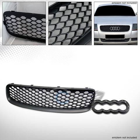 MATTE BLK RS-HONEYCOMB MESH FRONT HOOD BUMPER GRILL GRILLE ABS 00-06 AUDI TT 8N