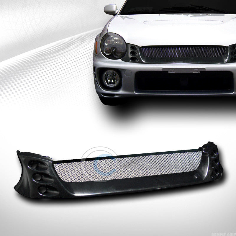 BLK ZERO ALUMINUM MESH FRONT HOOD BUMPER GRILL GRILLE FOR 2002-2003 IMPREZA WRX