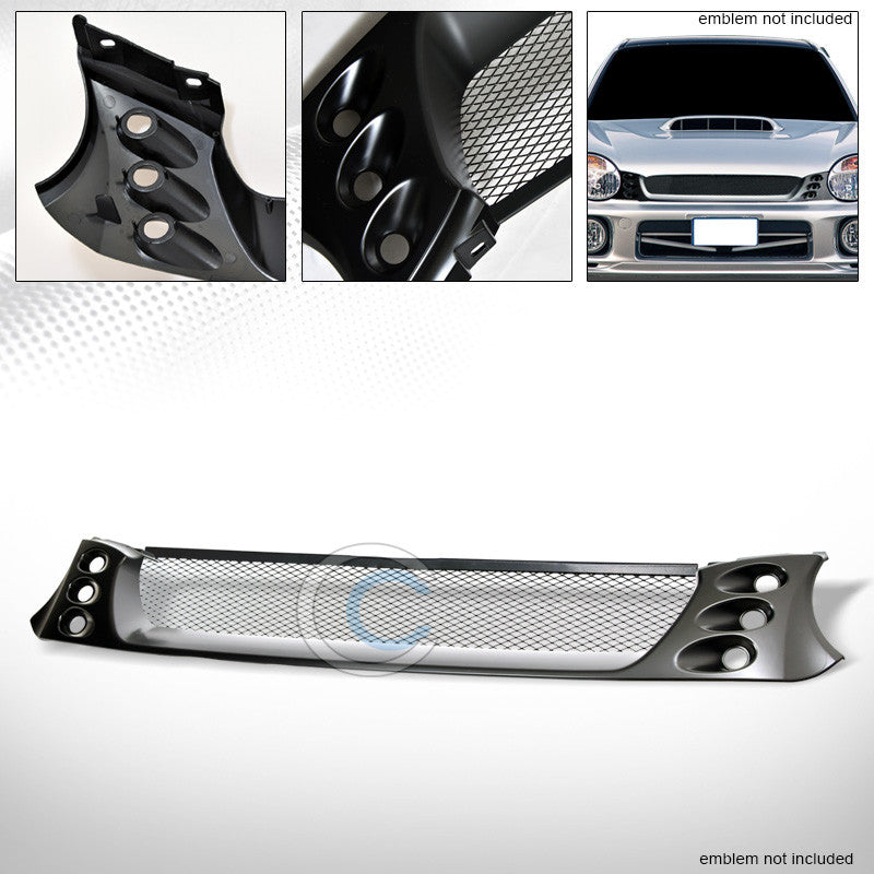 MATTE BK ZERO ALUMINUM MESH FRONT HOOD BUMPER GRILL GRILLE FOR 02-03 IMPREZA WRX
