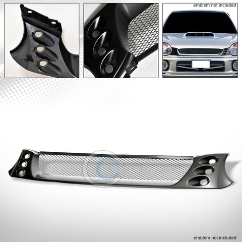 MATTE BK ZERO ALUMINUM MESH FRONT HOOD BUMPER GRILL GRILLE FOR 02-03 IMPREZA WRX