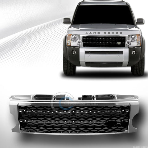 CHROME/BLACK MESH FRONT BUMPER GRILL GRILLE 2005-2009 LAND ROVER LR3 DISCOVERY 3