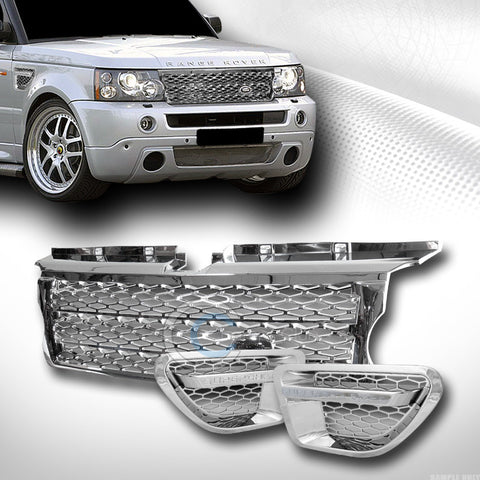 CHROME MESH BUMPER GRILL GRILLE+FENDER VENT SL 2006-2009 LAND RANGE ROVER SPORT