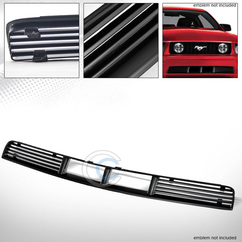 MATTE BLACK HORIZONTAL GT-SPORT FRONT LOWER BUMPER GRILL GRILLE 05-09 MUSTANG V6