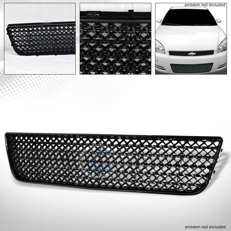 BLK MESH FRONT LOWER BUMPER GRILL GRILLE COVER 06-13 CHEVY IMPALA/14-16 LIMITED