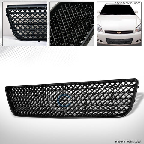 MATTE BLK SPORT MESH FRONT LOWER BUMPER GRILL GRILLE 06-13 IMPALA/14-16 LIMITED