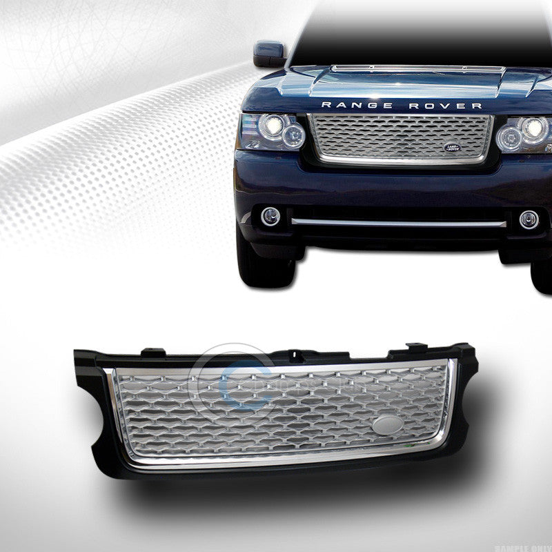 BLK/SILVER LUXURY HONEYCOMB MESH FRONT HOOD GRILL GRILLE 10-12 LAND RANGE ROVER