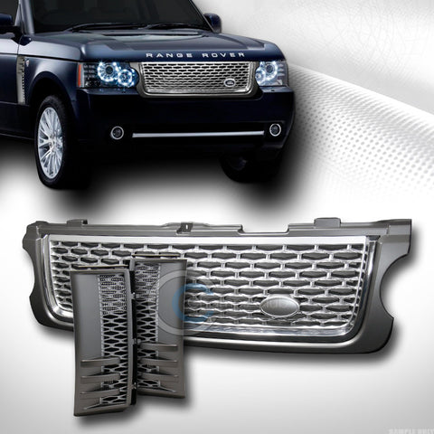 GREY/SILVER MESH FRONT BUMPER GRILL GRILLE W/FENDER VENTS 2010-2012 RANGE ROVER