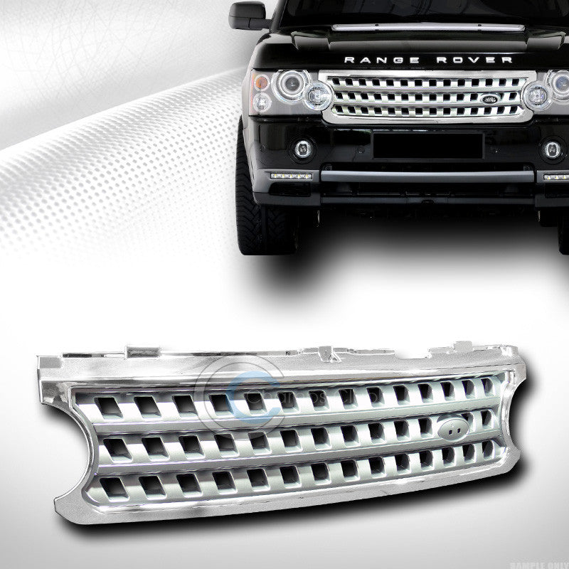 CHROME/SILVER ML SQUARE MESH HOOD BUMPER GRILL GRILLE KIT 06-09 RANGE ROVER L322