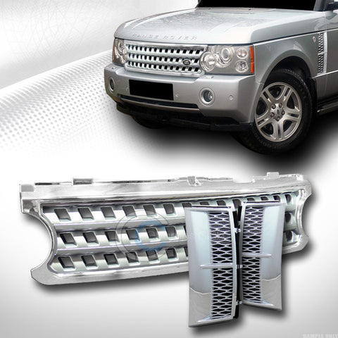 CHROME/SILVER ML MESH BUMPER GRILL GRILLE+FENDER VENT 2006-2009 LAND RANGE ROVER