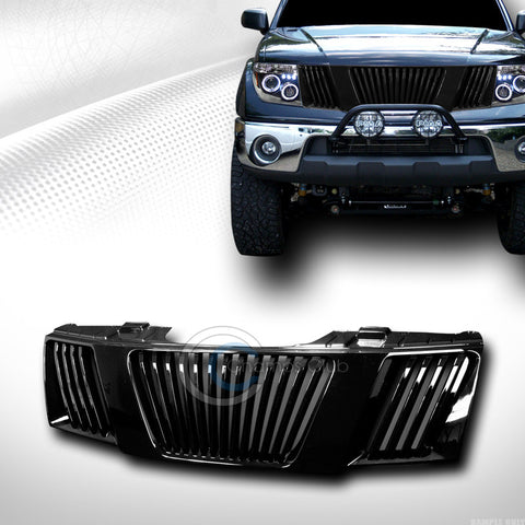 BLK VERTICAL FRONT HOOD BUMPER GRILL GRILLE ABS FOR 05-08 FRONTIER/07 PATHFINDER