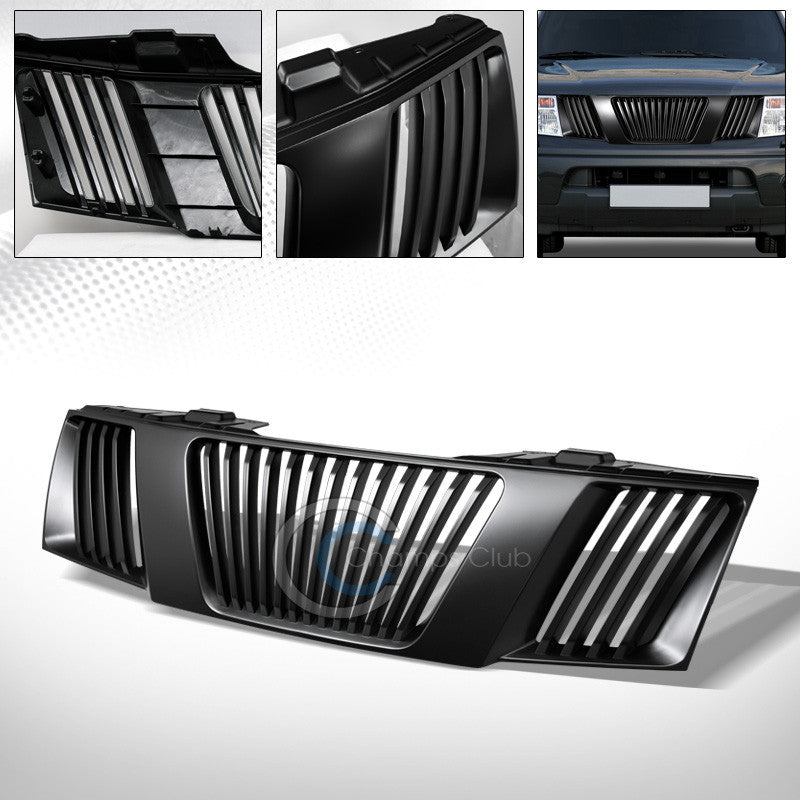 MATTE BLK VERTICAL FRONT HOOD BUMPER GRILL GRILLE FOR 05-08 FRONTIER/PATHFINDER