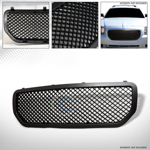 MATTE BLK SPORT MESH FRONT HOOD BUMPER GRILL GRILLE COVER ABS 05-07 DODGE MAGNUM